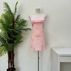 Pink Satin Slip Dress